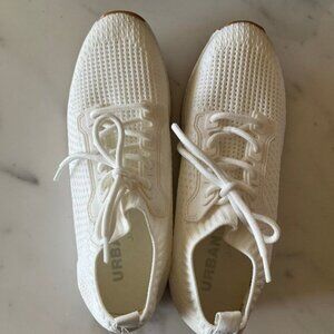 New Urban Sport by J/Slides Slip-On White Knit Raleigh Athletic Shoes